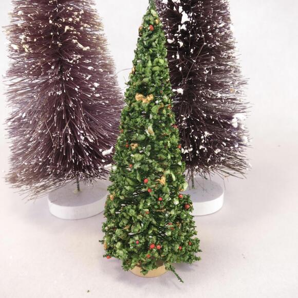Off Brand Set of 3 Pine Trees with Snow, Christmas Dickens Village Accessories - Picture 2 of 2